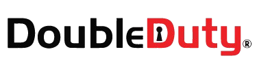 The double duty logo is red and black on a white background.