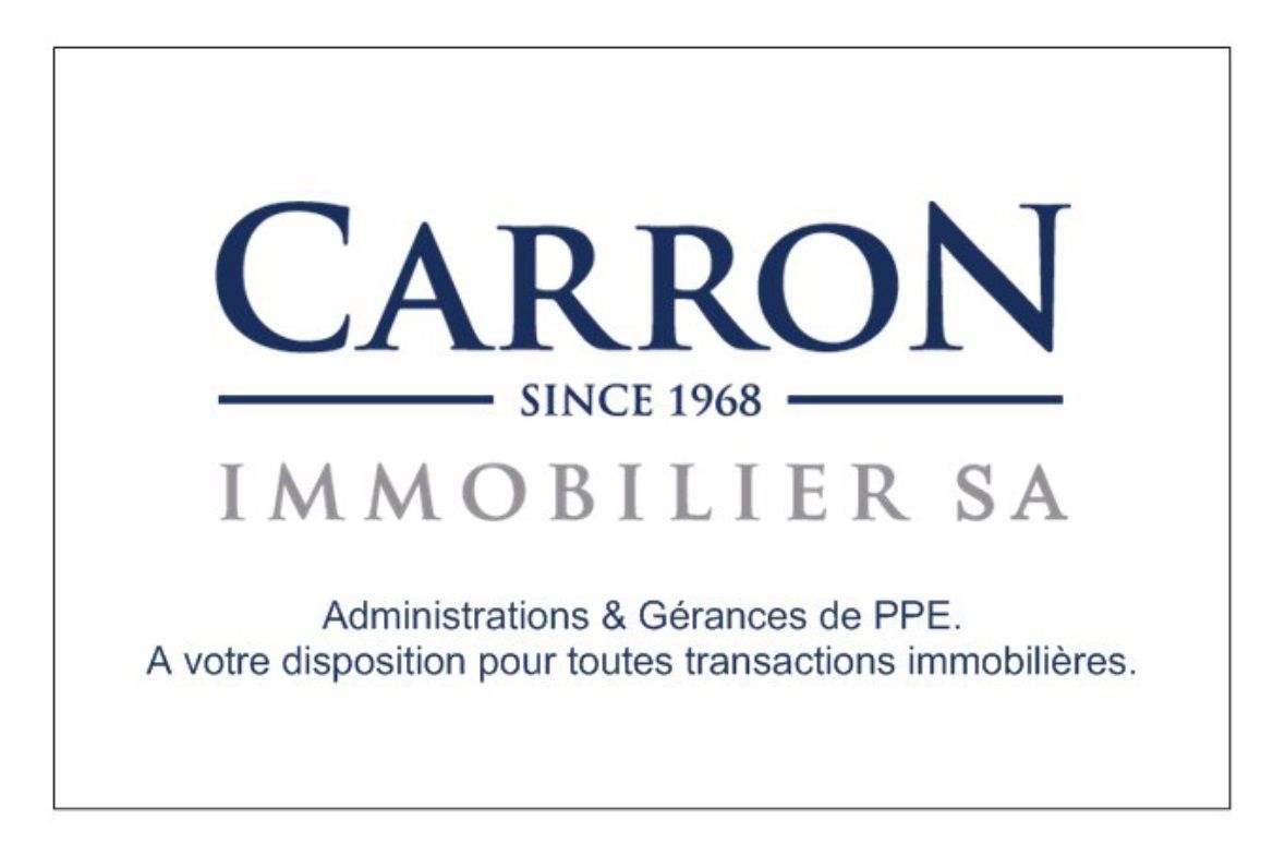 Un logo pour une entreprise appelée carron immobilier sa