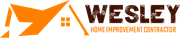 Logo for Wesley Home Improvement Contractor, orange and brown with a house outline.