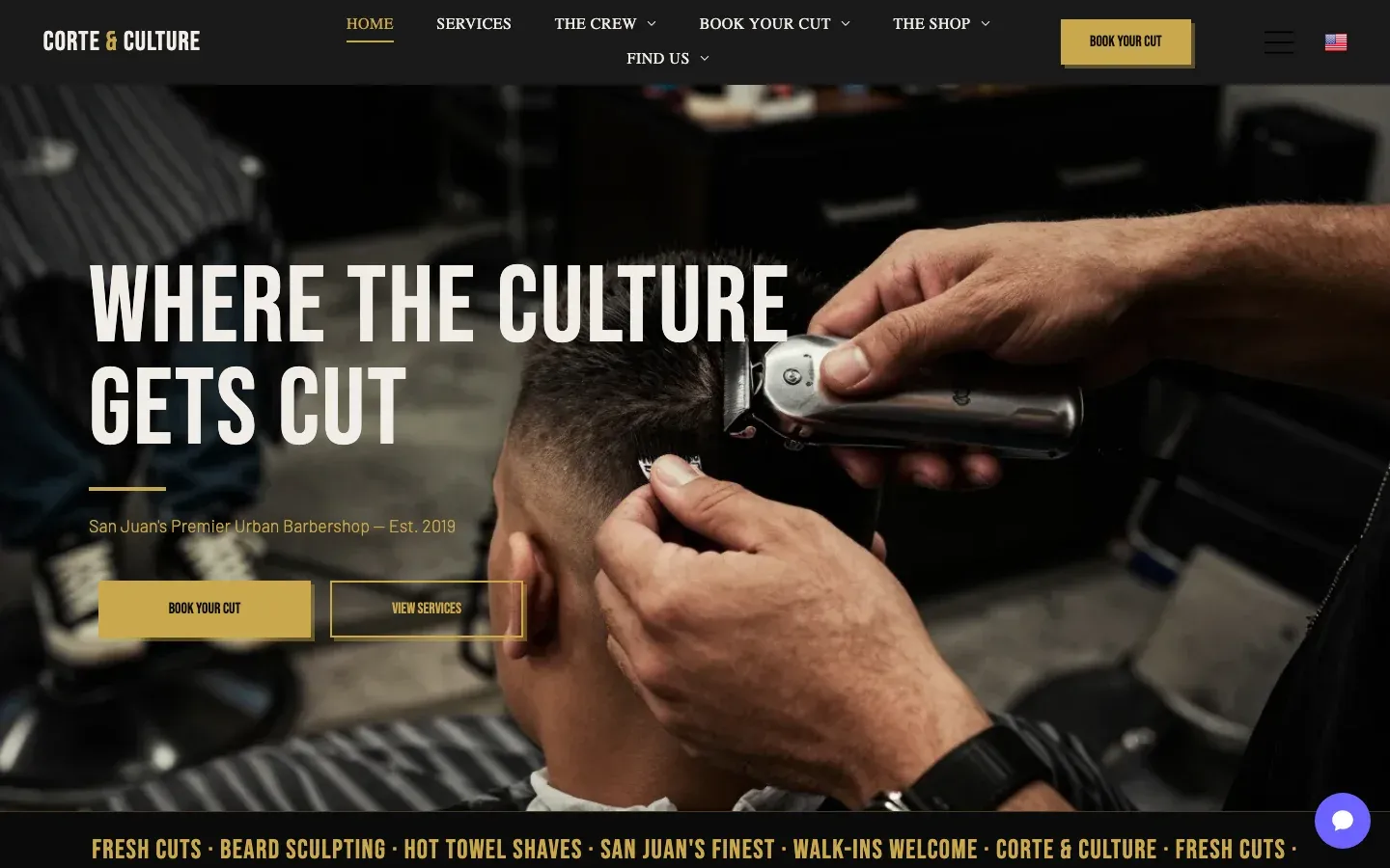 Corte & Culture website preview