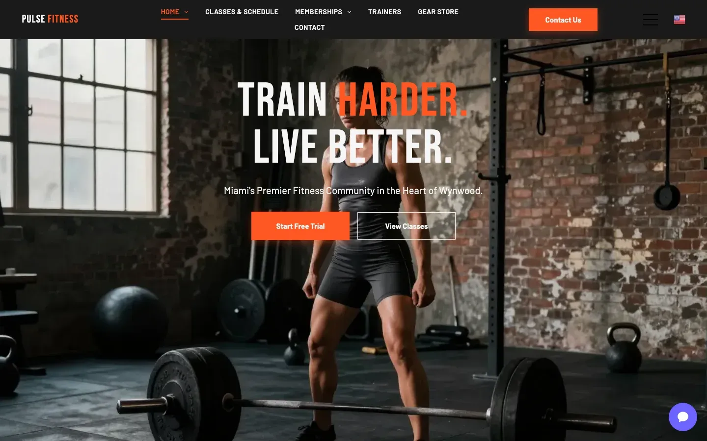 Pulse Fitness Miami website preview