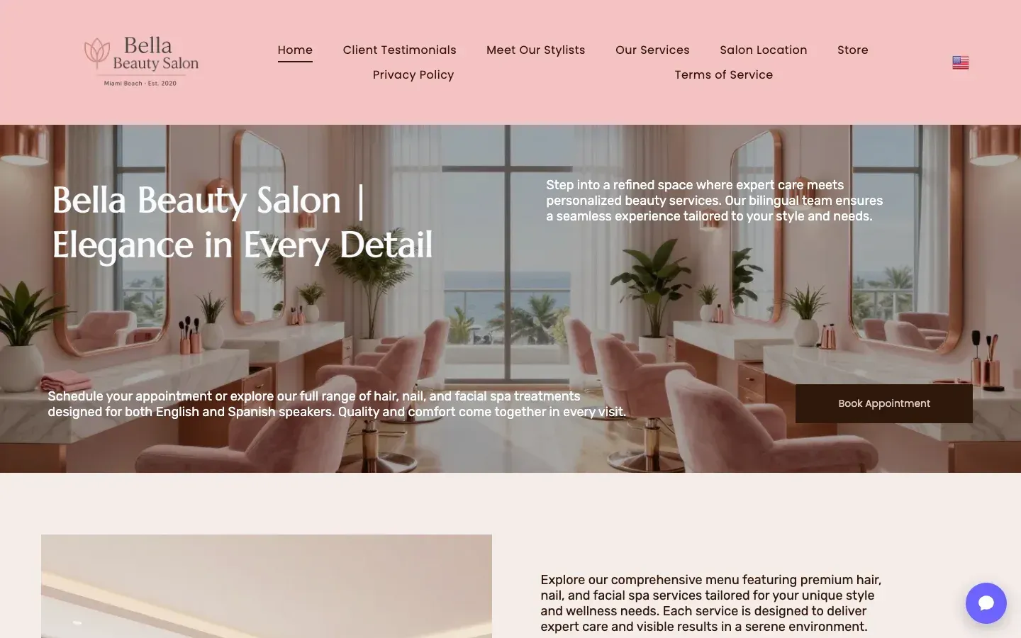 Bella Beauty Salon website demo