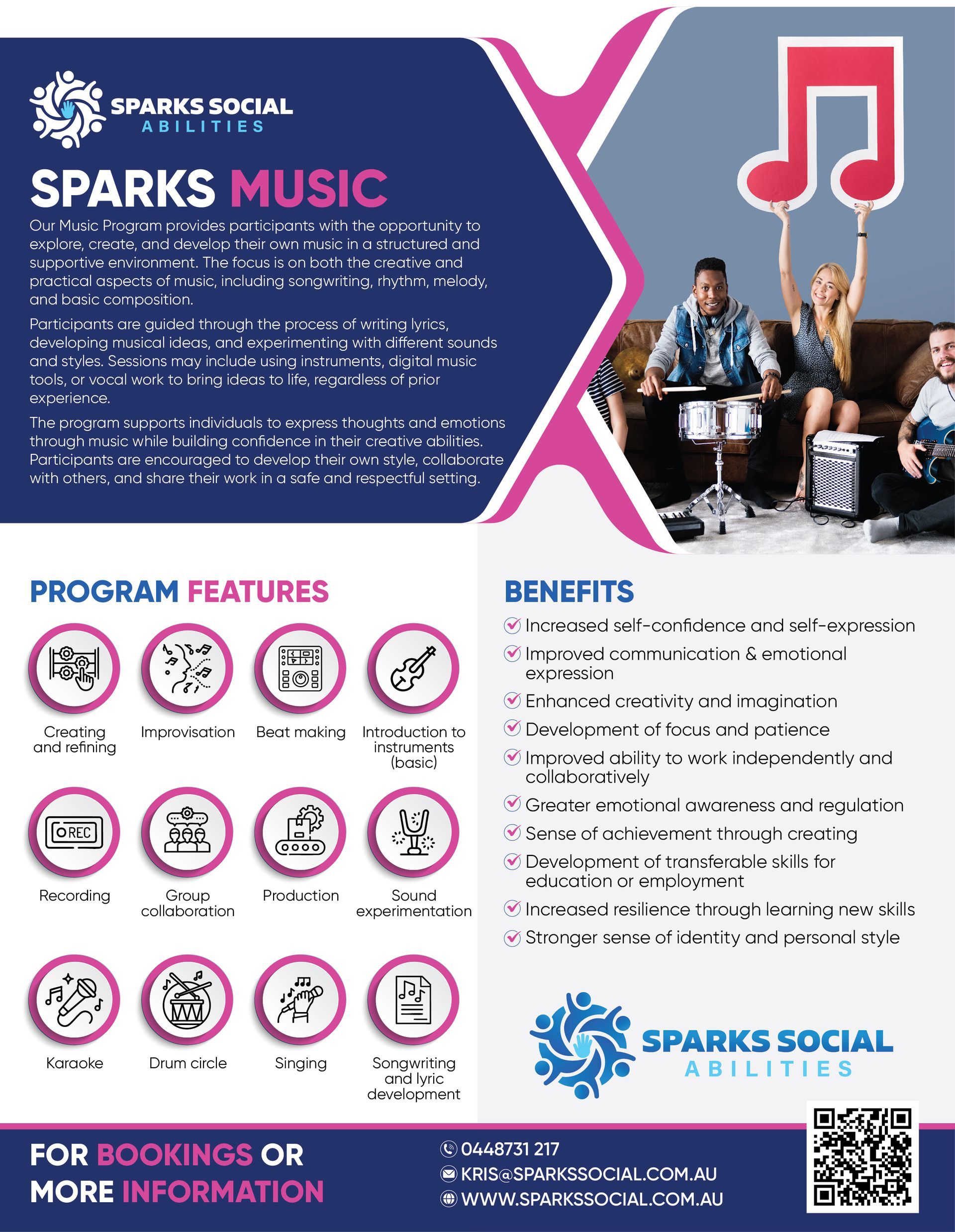 Sparks Music — Sparks Social Abilities in Bungalow, QLD