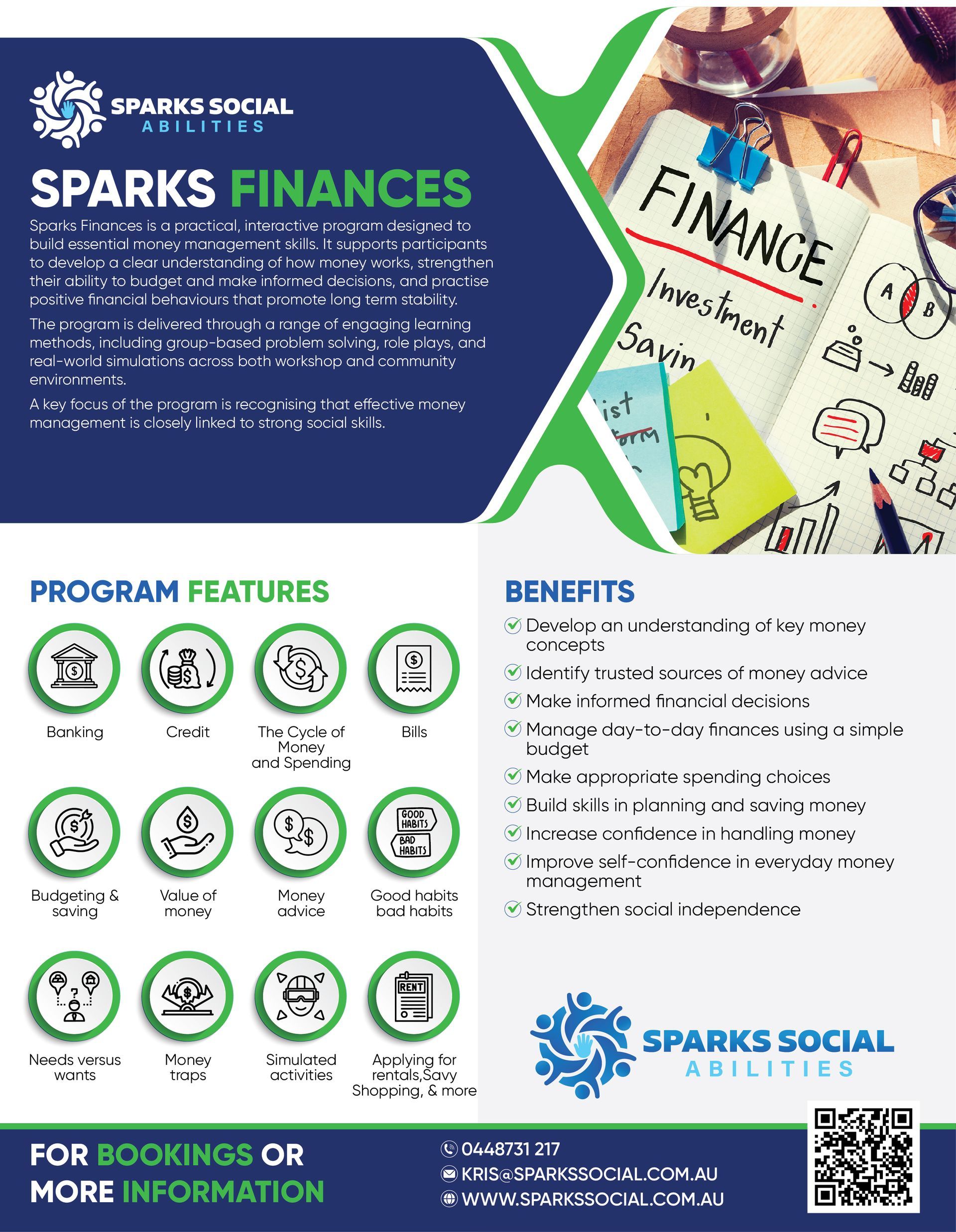 Sparks Finances— Sparks Social Abilities in Bungalow, QLD