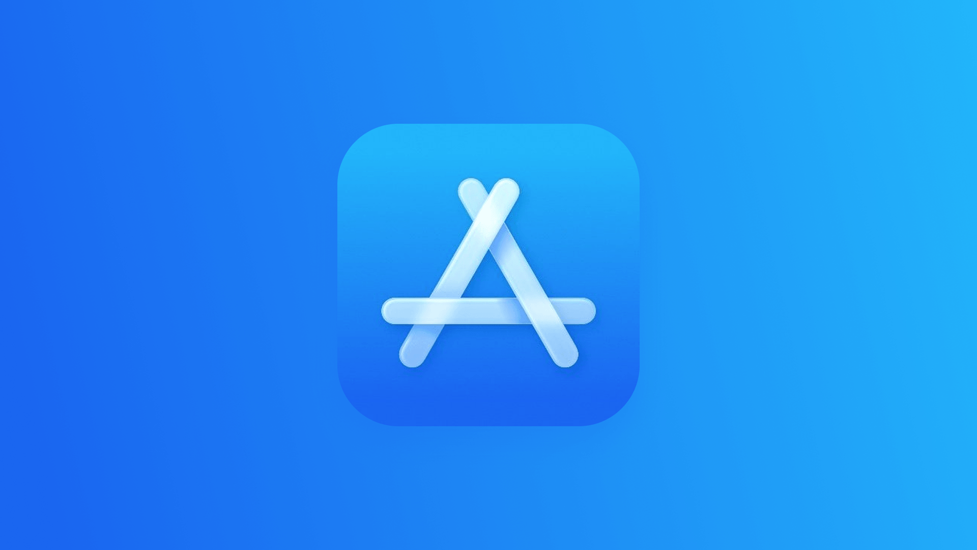 Apple App Store icon on a blue gradient background