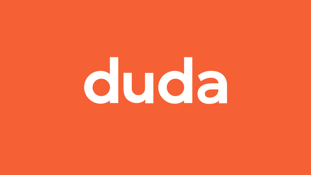 White "duda" logo on an orange background.