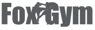 FoxGym logo with dark gray text and a fox silhouette integrated into the wordmark