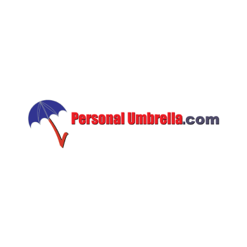 PersonalUmbrella.com logo with blue umbrella and red text on white background