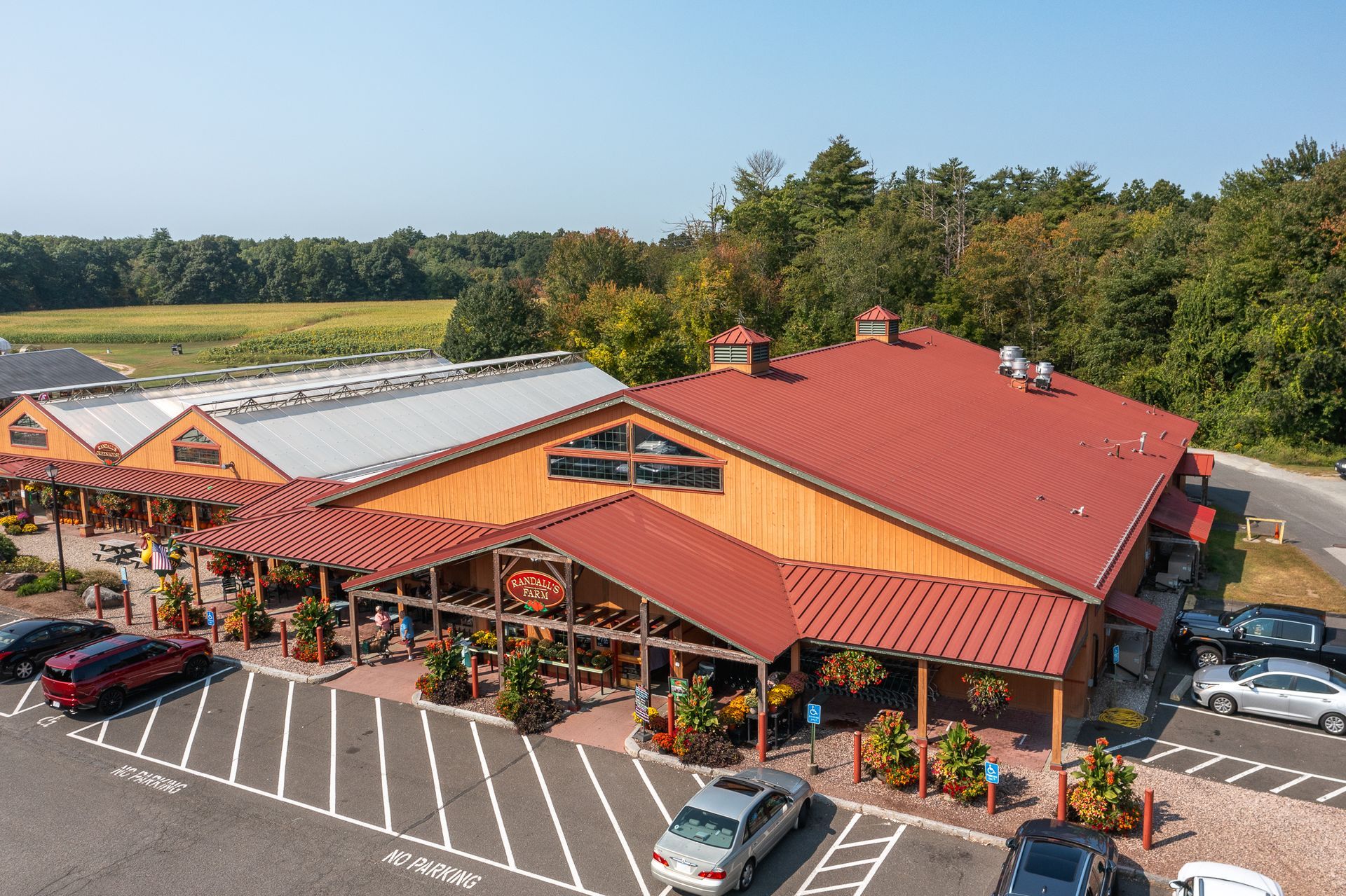 An aerial view of Randall's Farm