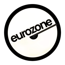 Eurozone logo in black text and circle on a white background