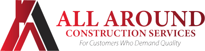 All Around Construction Services logo in red and black with stylized A and text on white background