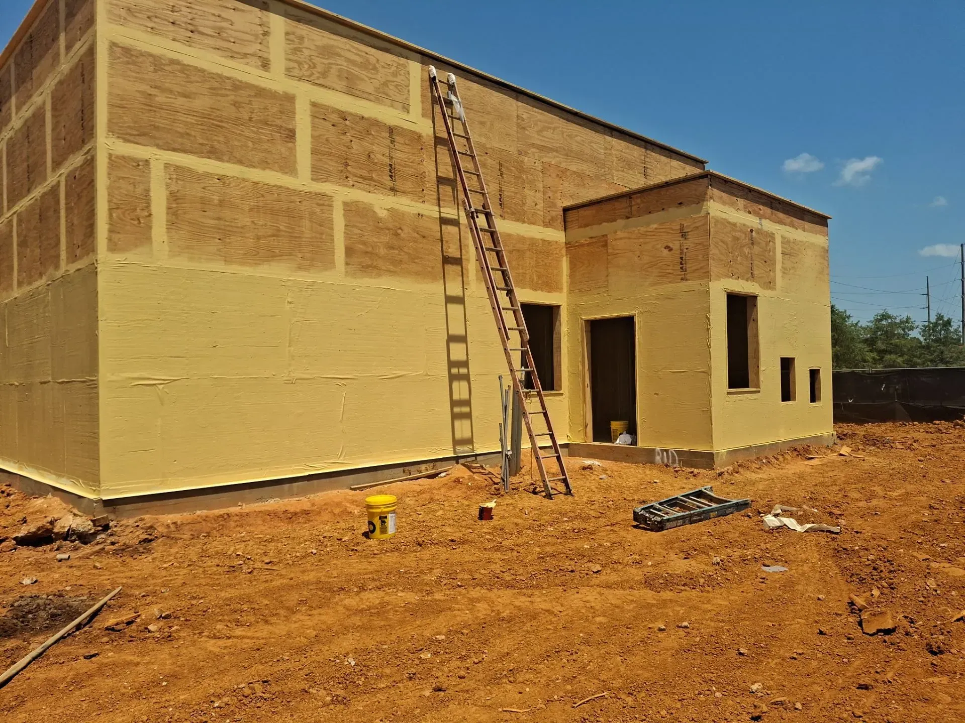 H2O Waterproofing commercial waterproofing project on Alabama new commercial bank building.