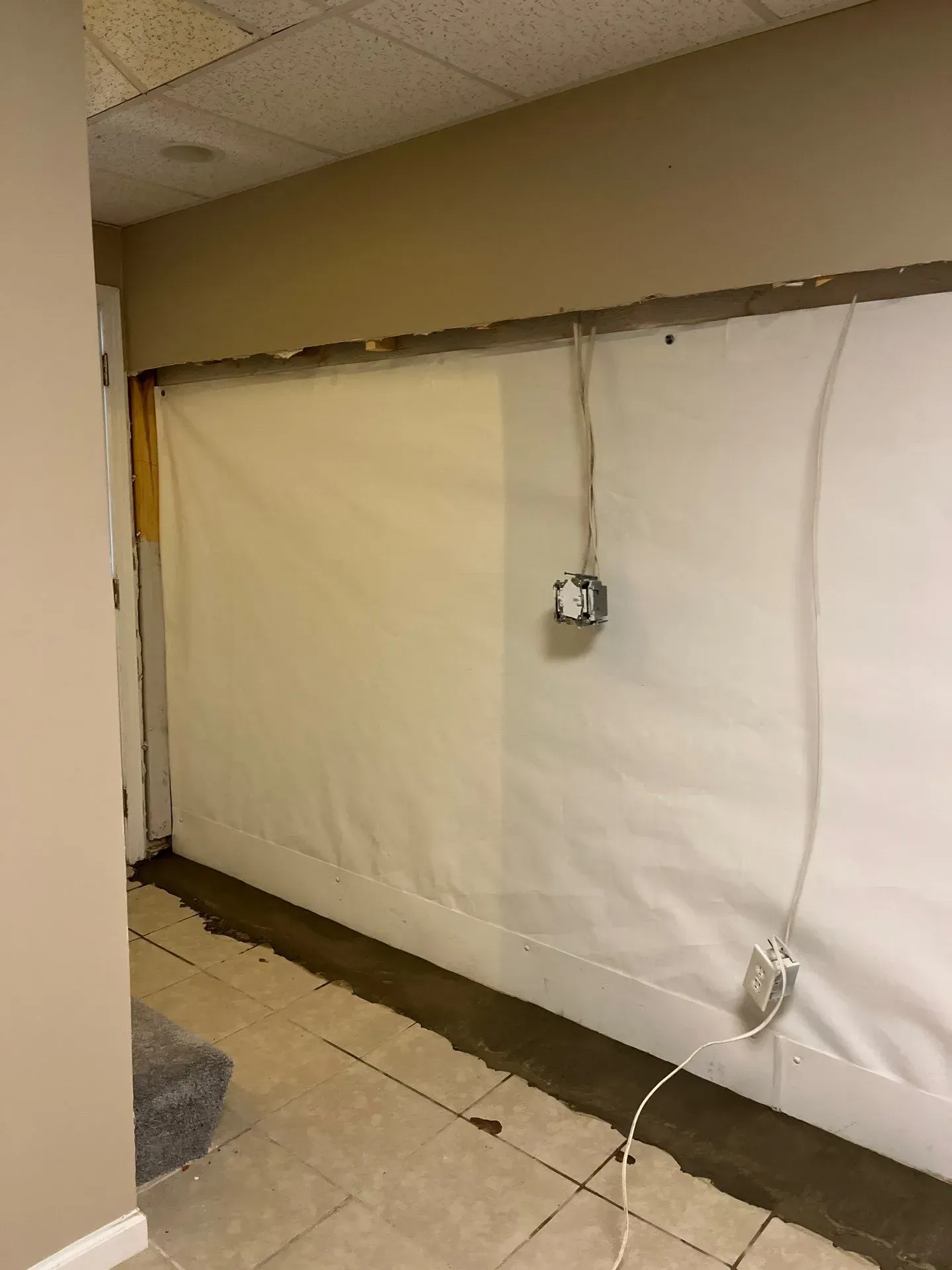 This basement in Hoover, AL had basement waterproofing done by H2O Waterproofing after job.