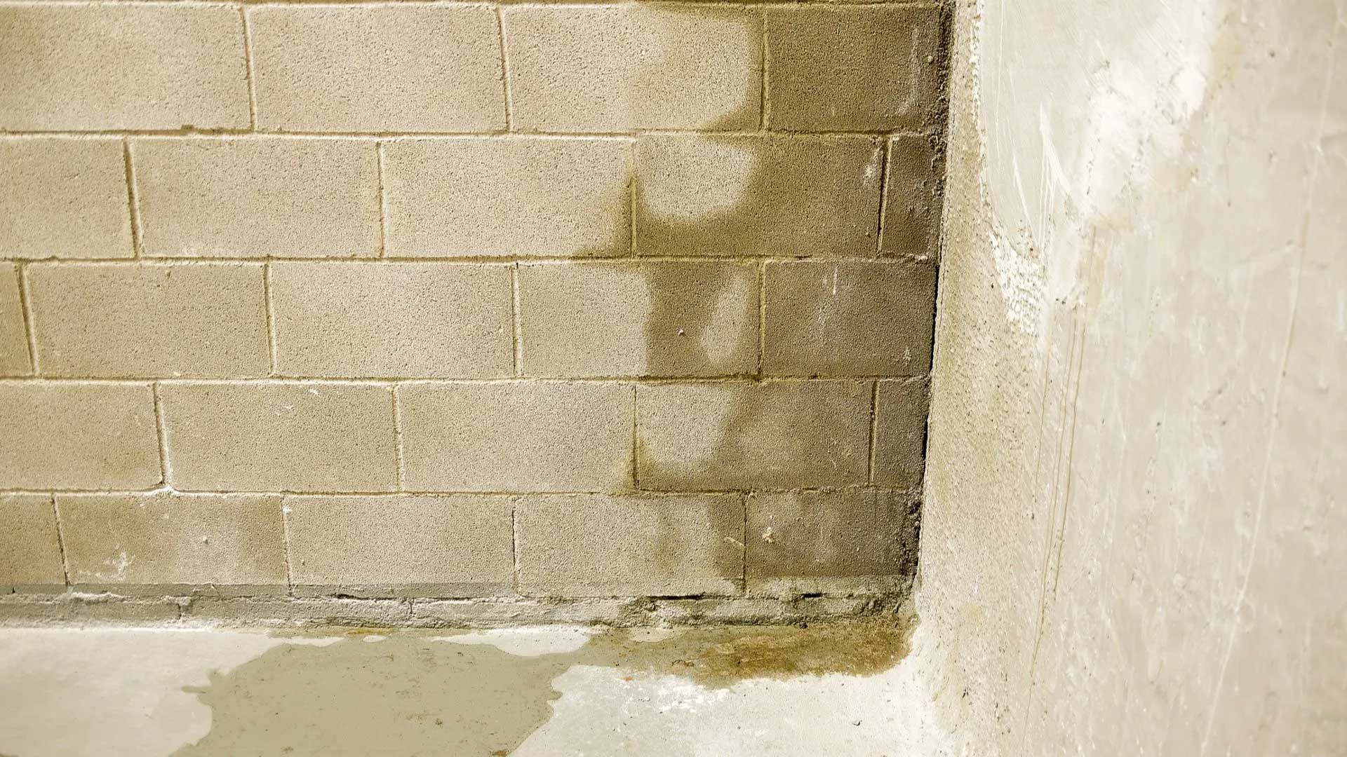 water putting pressure on basement walls and causing cracks where water can seep in