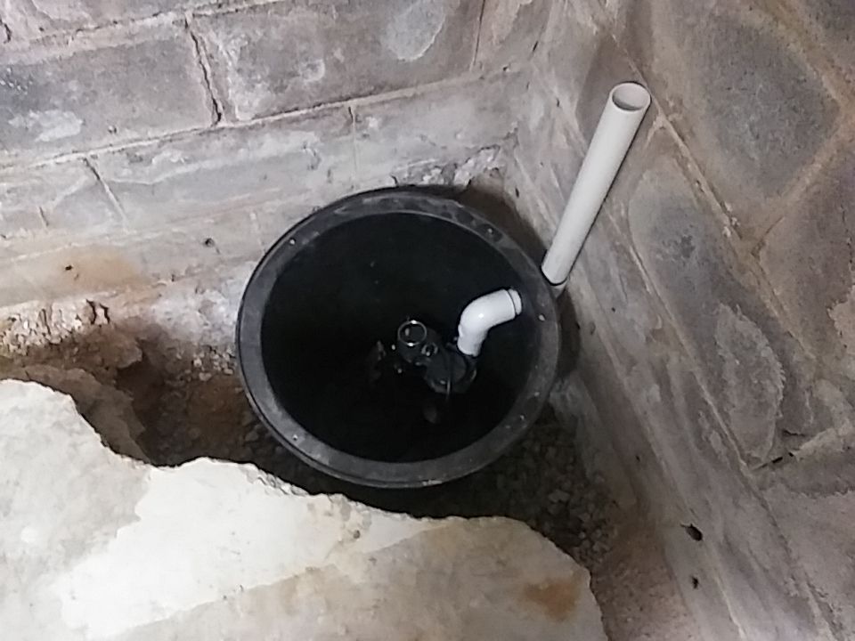 Sump pump installation at a home in Inverness at a home in Inverness installation by H2O Waterproofing in Vestavia Hills AL