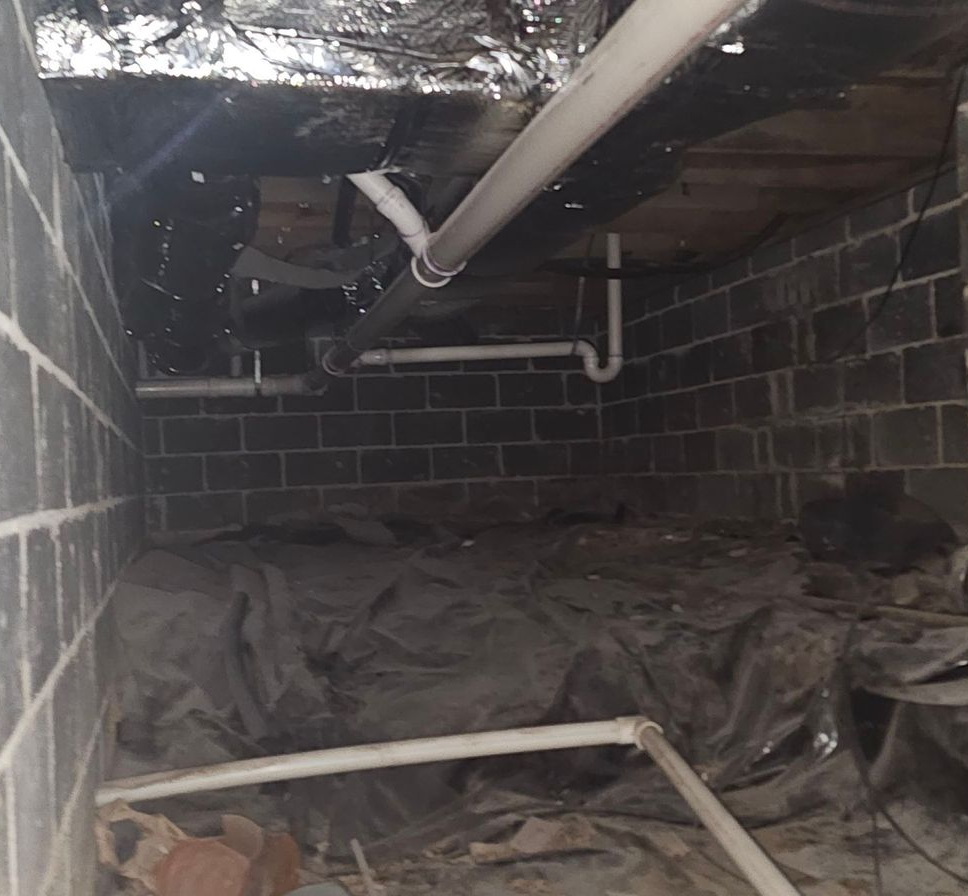 before crawl space vapor barrier in Birmingham AL