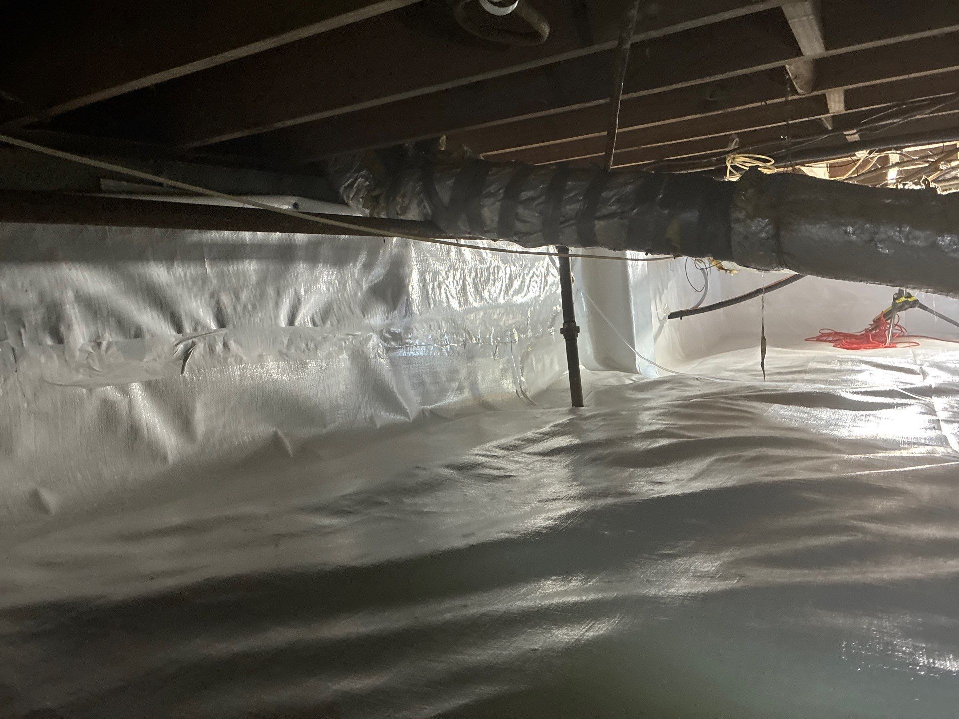 Completed crawl space encapsulation with new floor stabilization system in Gardendale, Alabama