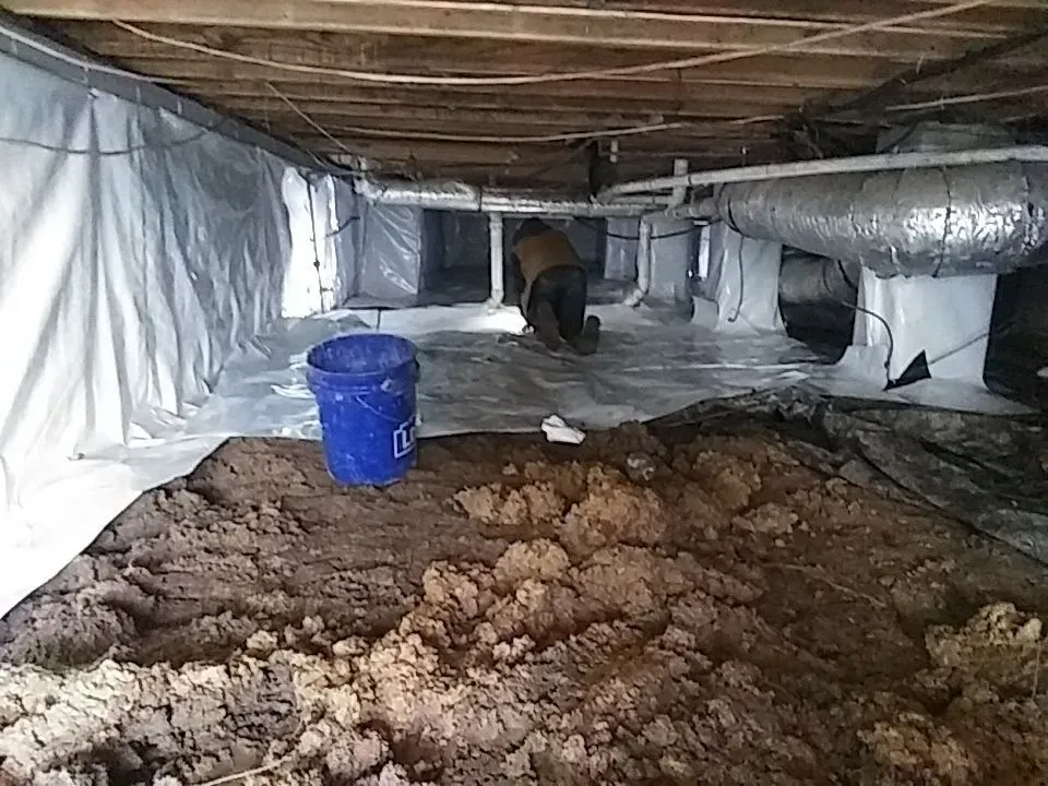 Crawl space during waterproofing in Vestavia Hills, AL by H2O Waterproofing