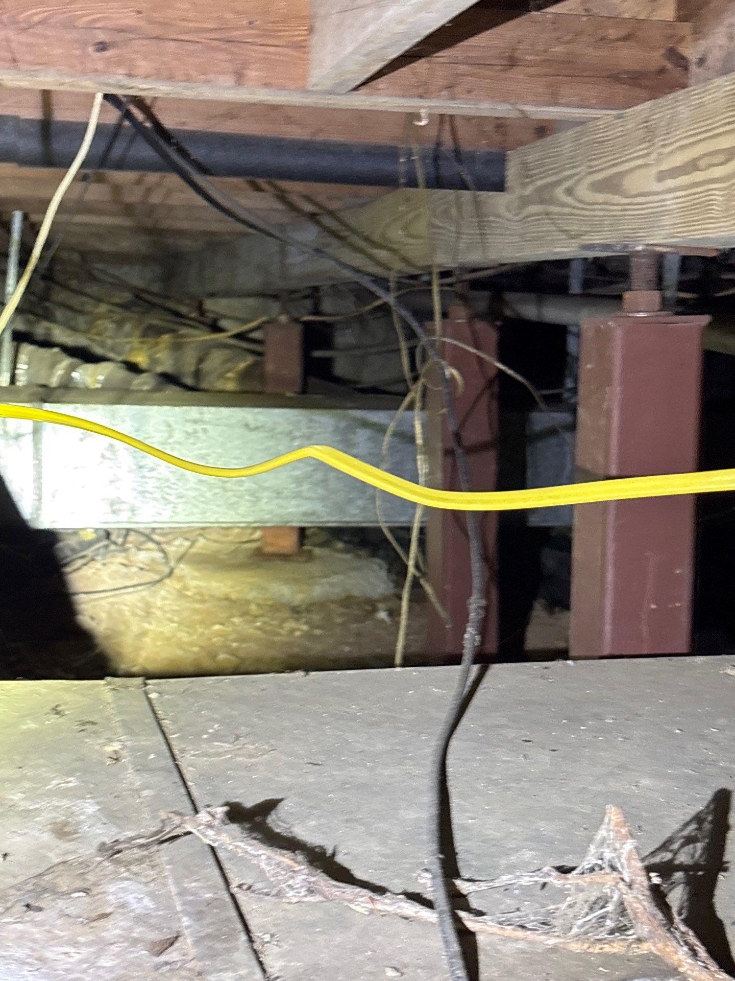 Existing crawl space supports before H2O Waterproofing began repairs in Gardendale, Alabama