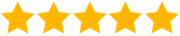 Five yellow stars arranged in a horizontal row, commonly used as a five-star rating icon.