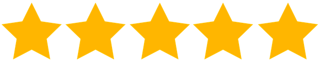 Five yellow stars arranged in a horizontal row, commonly used as a five-star rating icon.