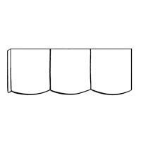 Diagram of a three-sectioned sofa with a scalloped bottom edge.