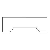Outline of a decorative molding with curved cutouts.