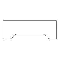 Outline of a rectangular shape with an indented lower edge, suggesting a structural element.