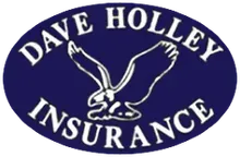 Dave Holley Insurance logo with a white bird over a blue oval background