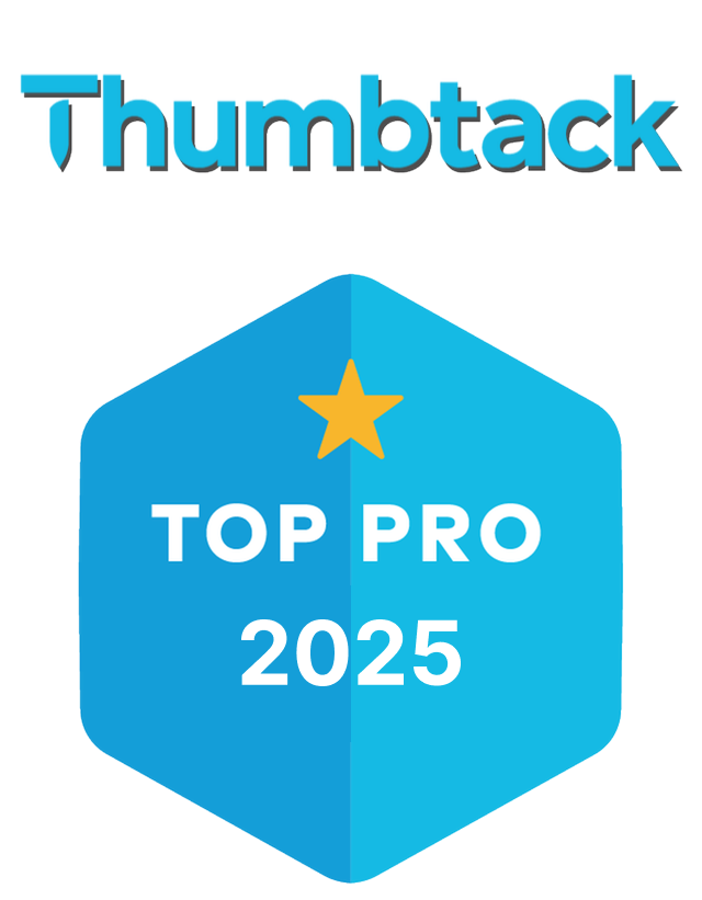 Thumbtack logo with a blue badge: 