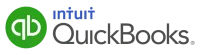 Logo of QuickBooks and Intuit. Green circle with
