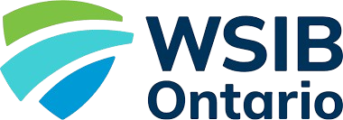 WSIB Ontario logo with green, teal, blue and navy abstract swoosh design