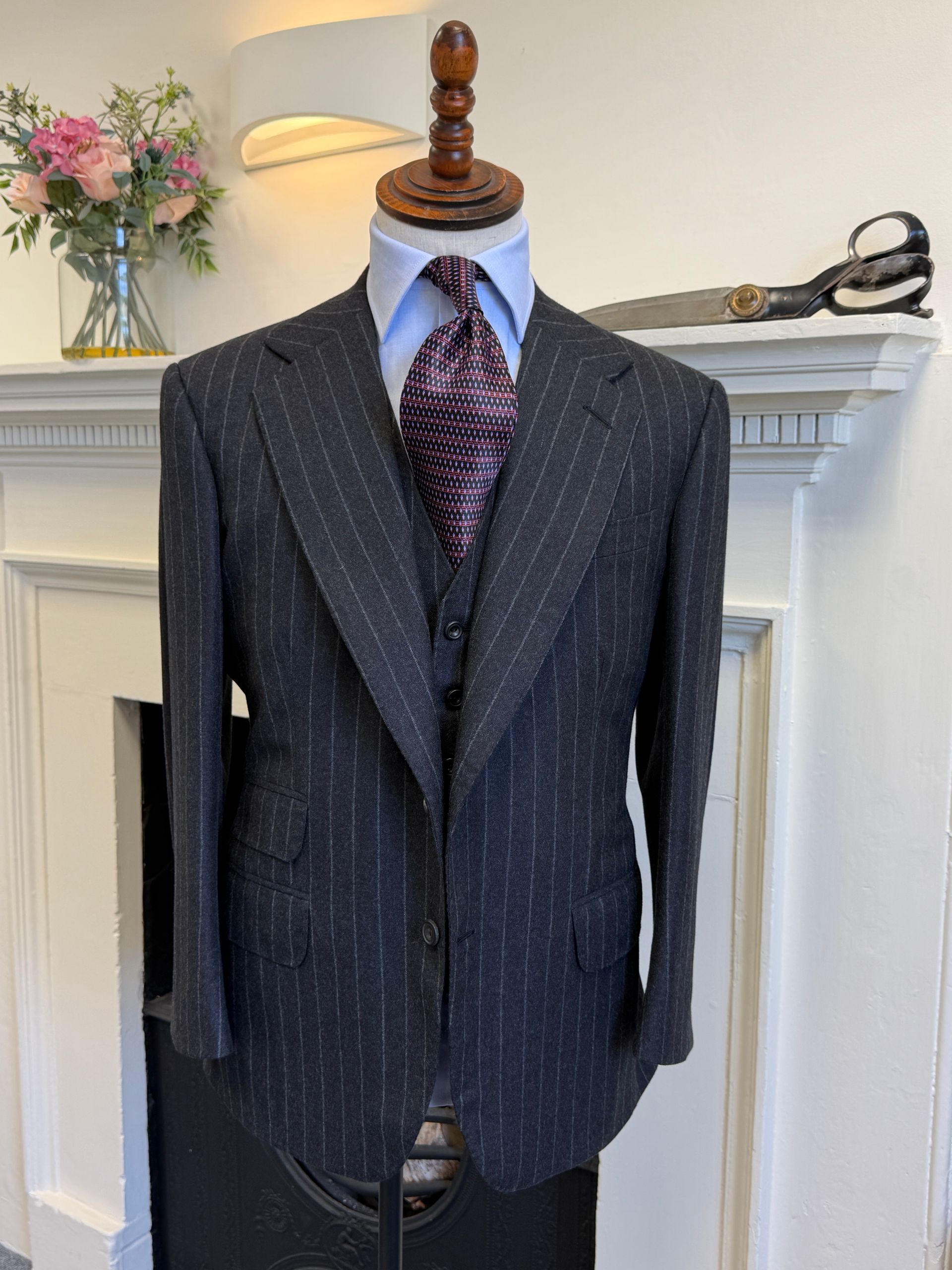 Semi Bespoke three piece suit in our Northleach, Cotswolds tailoring studio