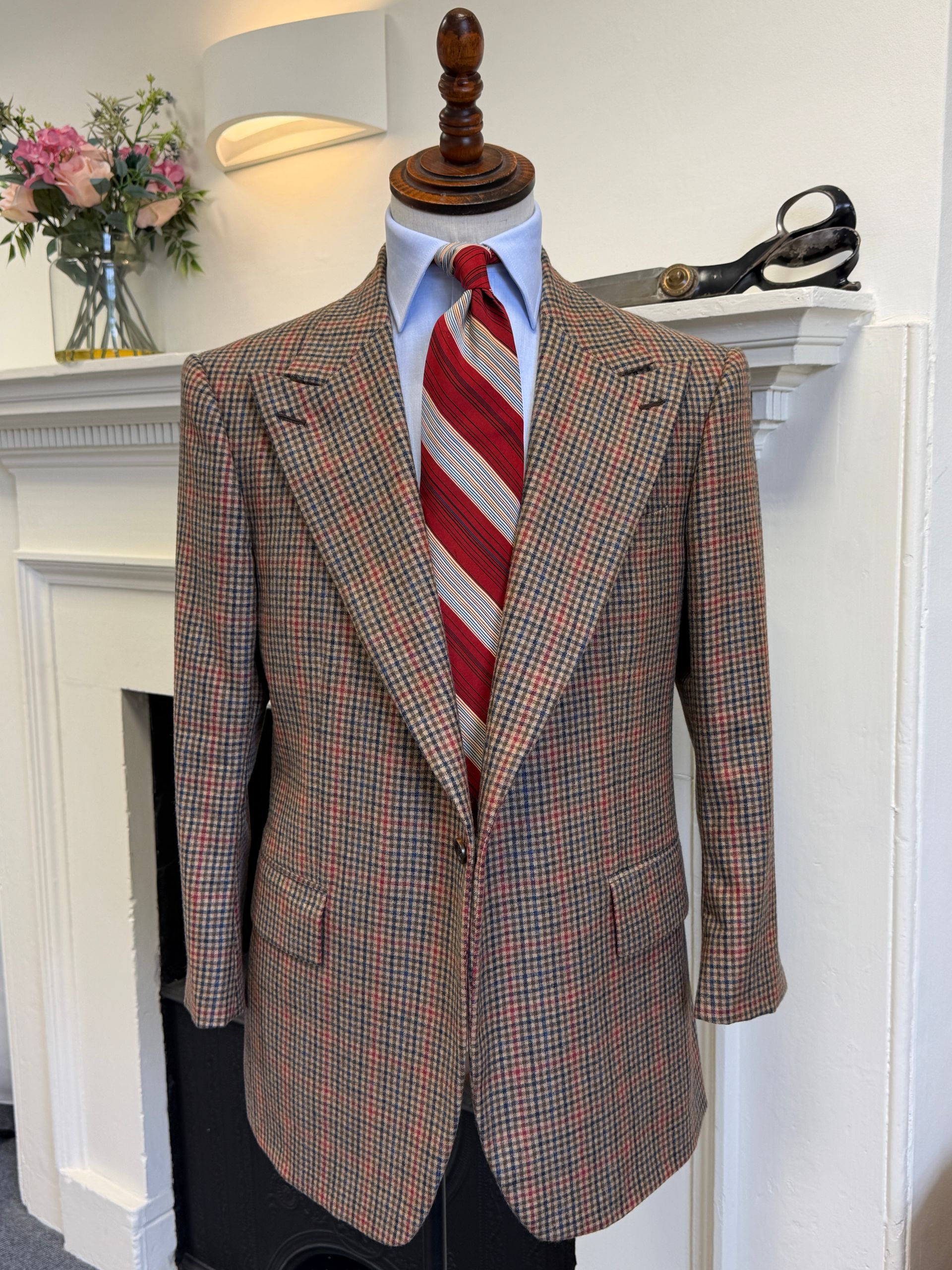 mens made-to-measure double breasted brown wool & cashmere jacket