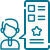 Customer support icon with headset and clipboard checklist in teal outline