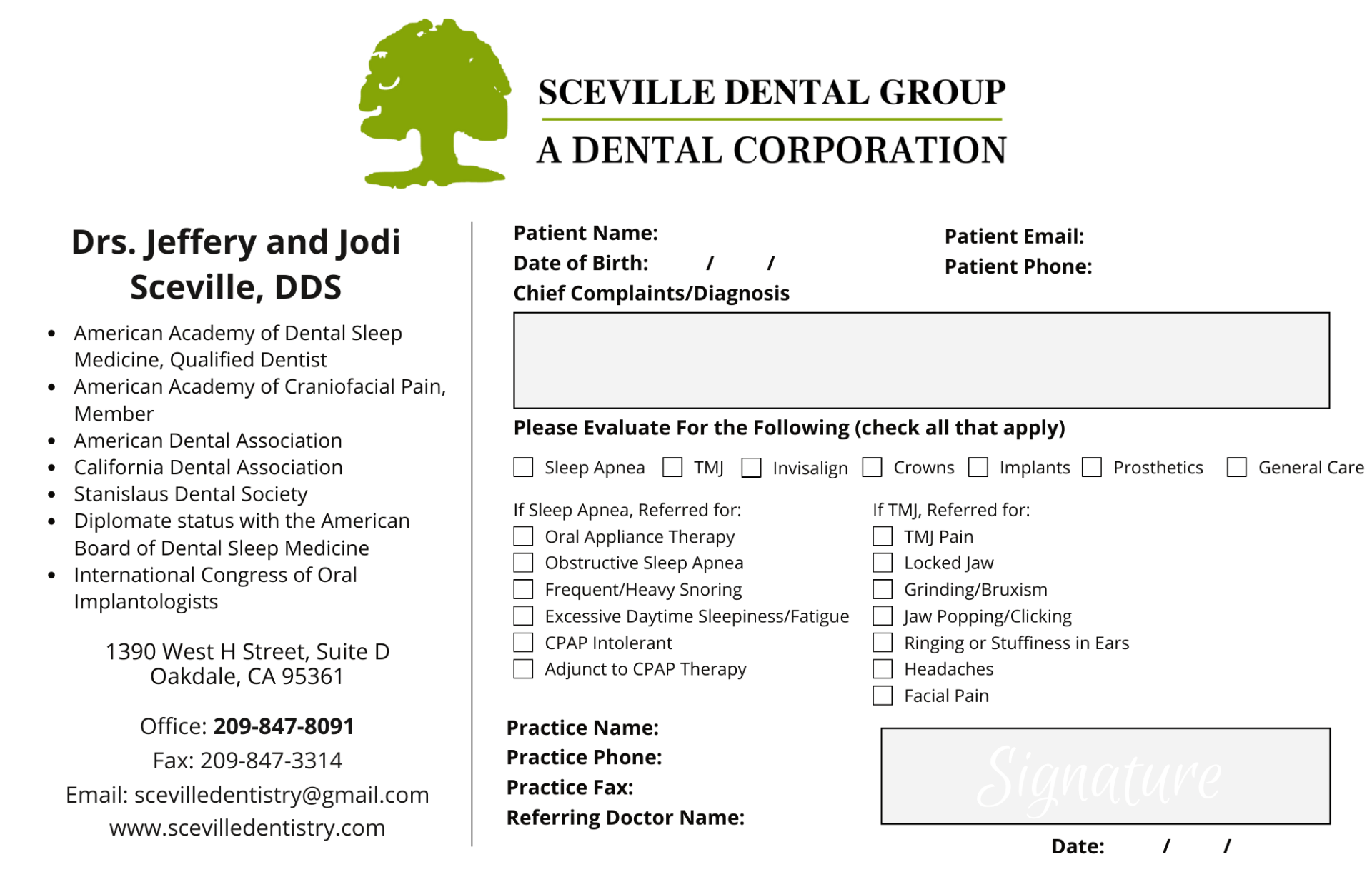 Referring a Patient Sceville Dentistry Oakdale Dental Care