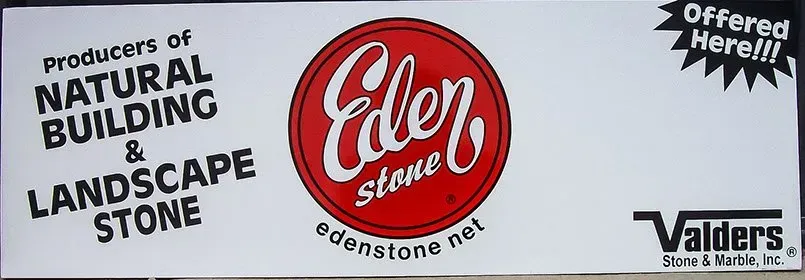 A sign that says producers of natural building and landscape stone