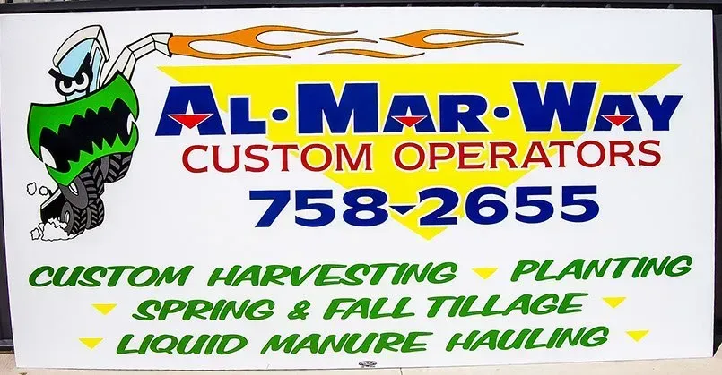 A sign that says al-mar-way custom operators on it