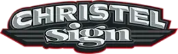 A logo for christel sign on a white background.