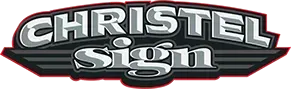 A logo for christel sign on a white background.