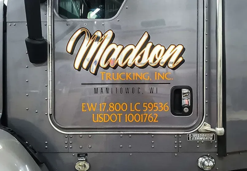 A truck with the name madison on it