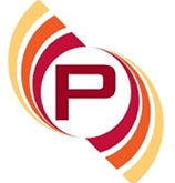 Stylized red and orange “P” logo inside a teardrop shape