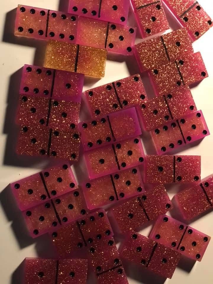 Custom Dominos, holder and case