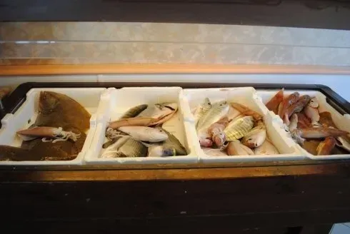 Assortimento di pasticcini e fette di dessert in una vetrina al banco di una pasticceria.