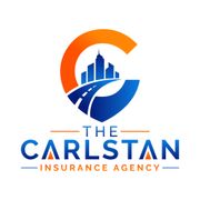 The Carlstan Insurance Agency logo — orange and blue "C" emblem with a New York city skyline and road, above the agency name in blue lettering