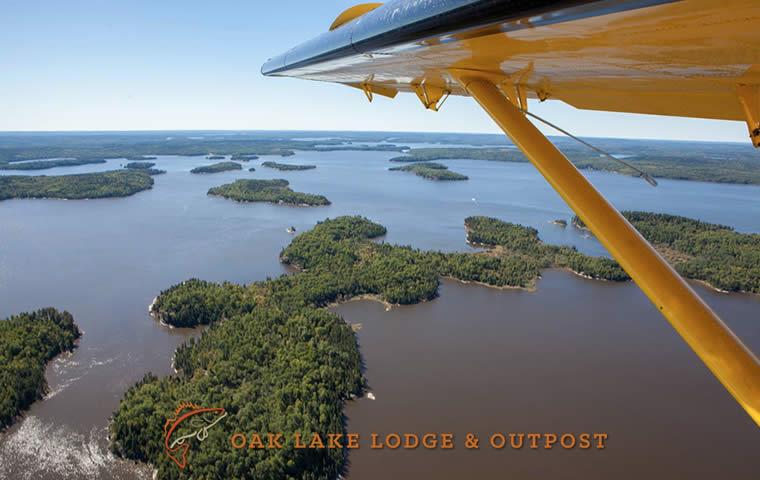 Green strips of forest surrounded by lots of untouched fishing lakes.