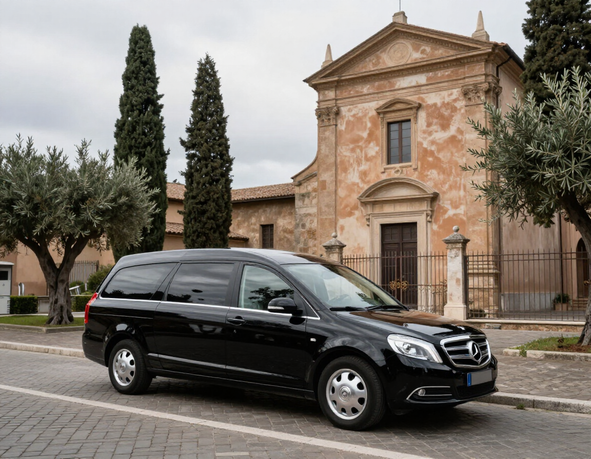 Autofunebre pronta per il trasferimento