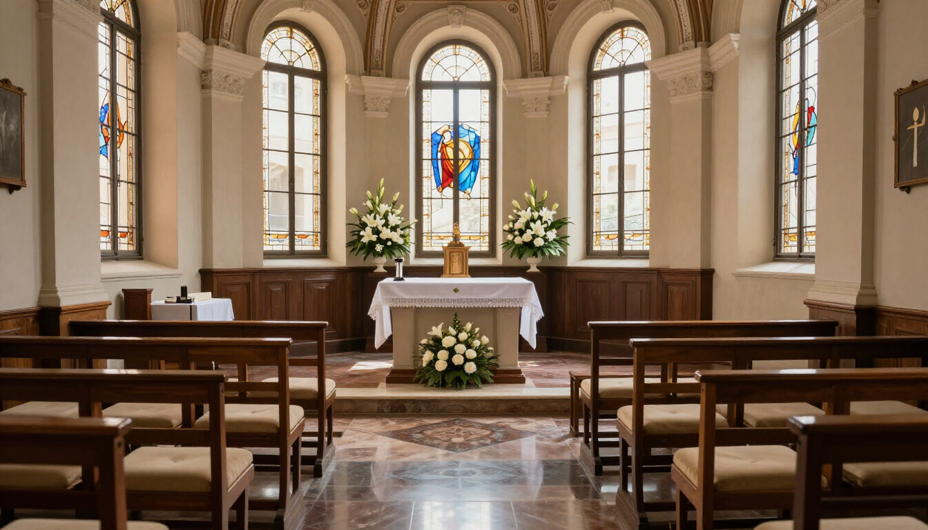Cappella funebre sobria e accogliente