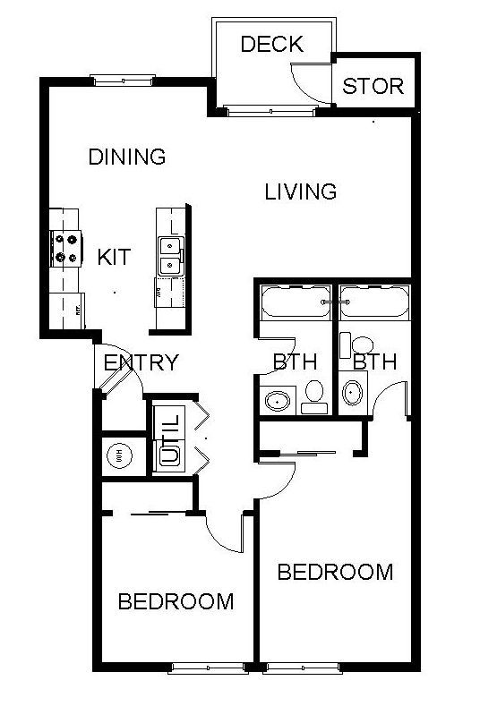 Newcastle Place Apartments in Salem, OR Near Chemeketa Community College, two-bedroom, two-bath – floorplan - part 3.