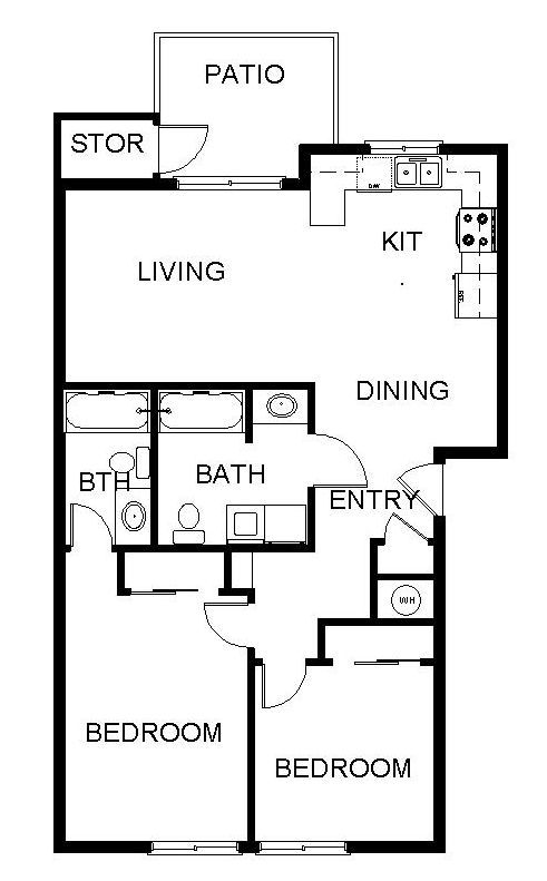 Newcastle Place Apartments in Salem, OR Near Chemeketa Community College, two-bedroom, two-bath – floorplan - part 2.
